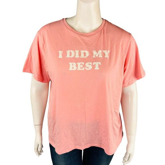 New Bando Shirt Womans Sz 2X Pink I Did My Best Short Sleeve Tee Graphic Top NWT - Picture 1 of 5
